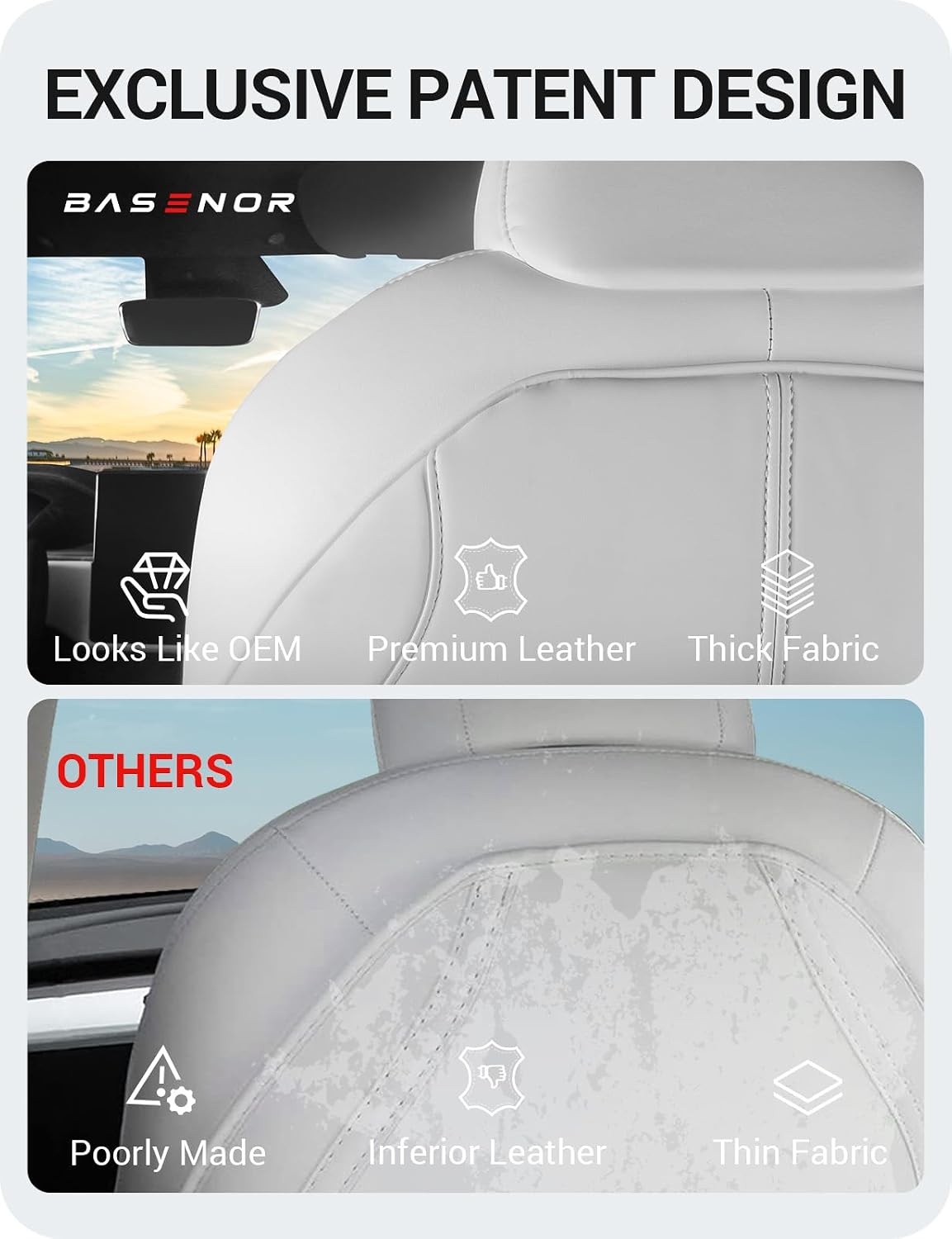 AUCT 21759 - $62 BASENOR 2026 Tesla Model Y (Juniper)/3/S/X Leather Seat Back Kick Protector - Image 2