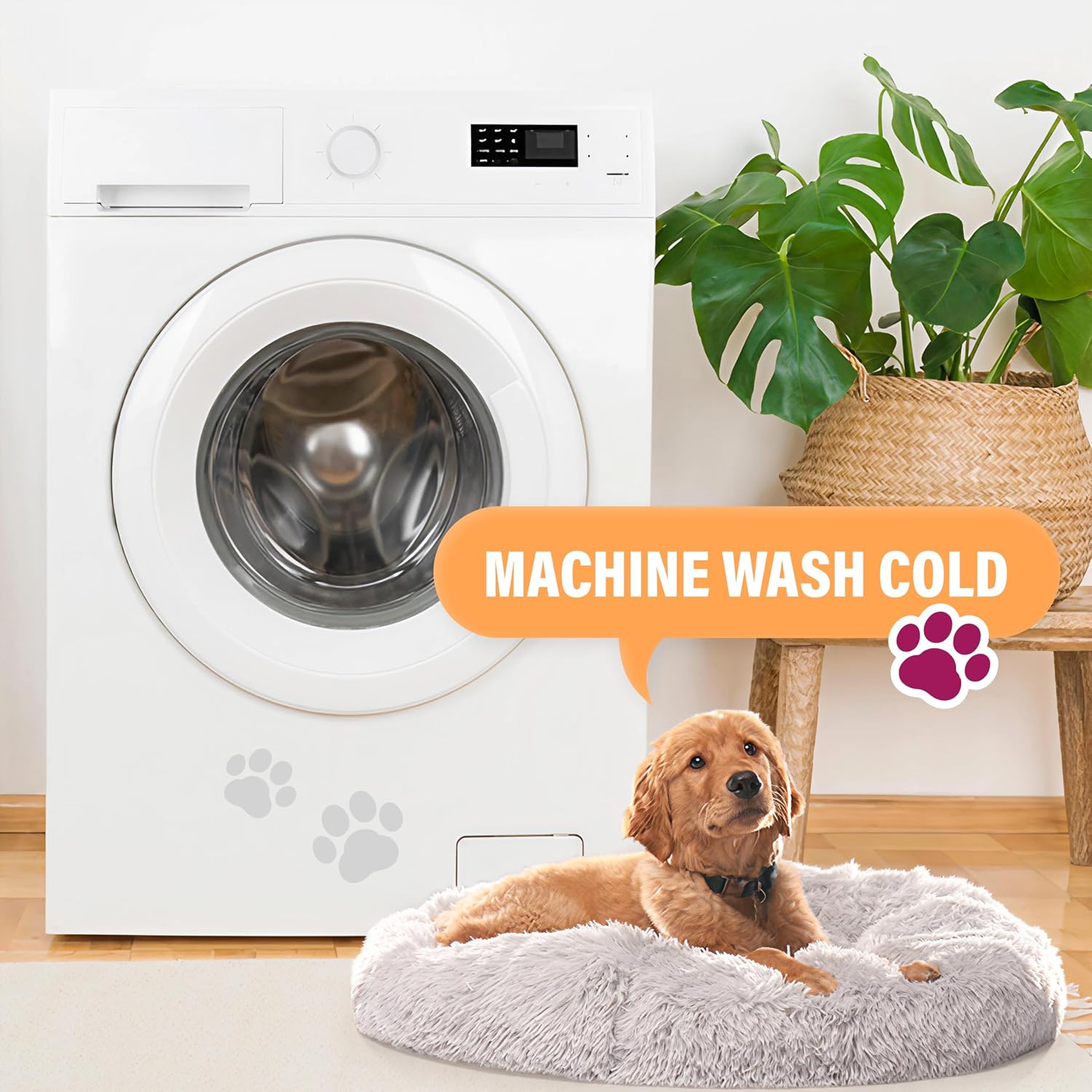 AUCT 20931 - Active Pets Premium Medium Donut Dog Bed, Fits Up to 45 lbs, Machine Washable Cushion, Plu - Image 3