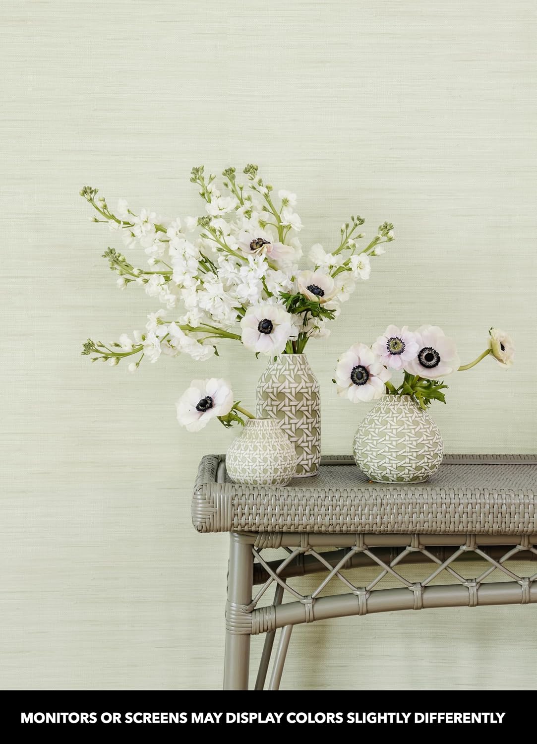 AUCT 20992 - NuWallpaper x Society Social Green Classic Faux Grasscloth Peel & Stick Wallpaper, SSS6007 - Image 2