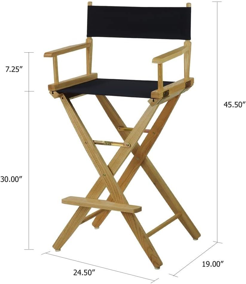 AUCT 22599 - $111 American Trails Extra-Wide Premium 30" Director's Chair Black Frame with Black Canvas - Image 3