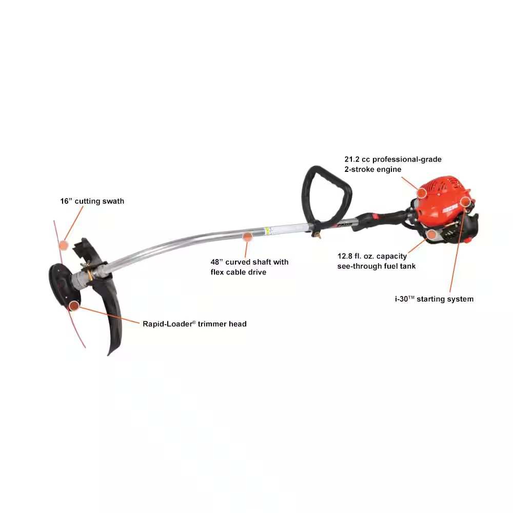 AUCT 22226w - $180 21.2 cc Gas 2-Stroke Curved Shaft String Trimmer with Rapid-Loader Trimmer Head - Image 3
