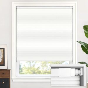 AUCT 22487 - $68 LazBlinds No Drill Cordless Cellular Shades, 33" W   64" H, White