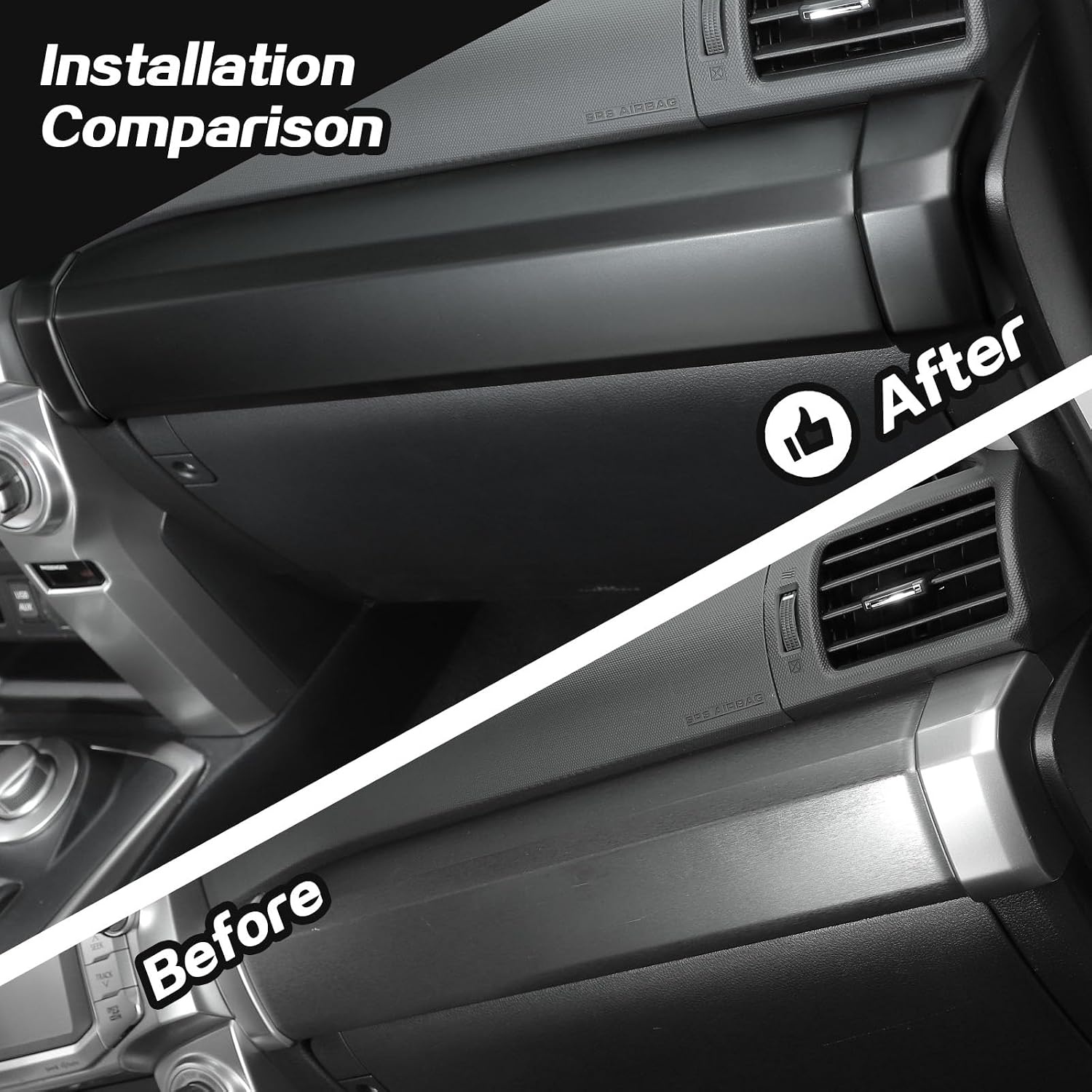 AUCT 22090 - $53 JeCar Matte Black Dash Panel Cover Trim Interior Accessories for 2010-2023 Toyota 4Run - Image 3