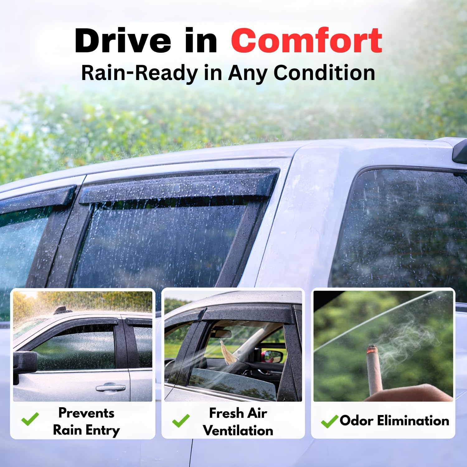 AUCT 22640 - KPY Rain Guards Window Visors for 2015-2024 Jeep Renegade - Image 4