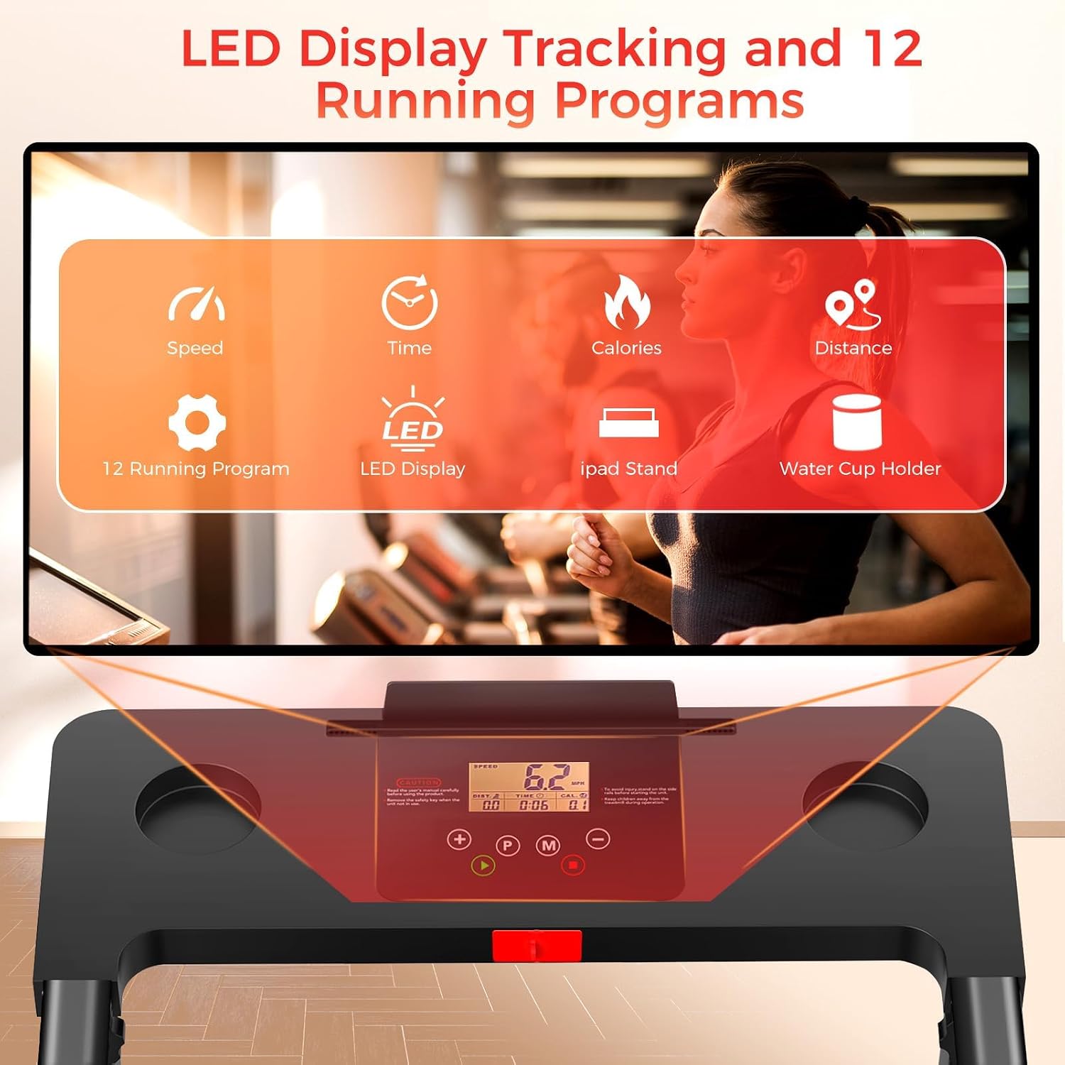 AUCT 20533 - $231 Treadmills for Home, Walking Pad with Handle Bar - 3.0 HP Portable Foldable Treadmill - Image 4