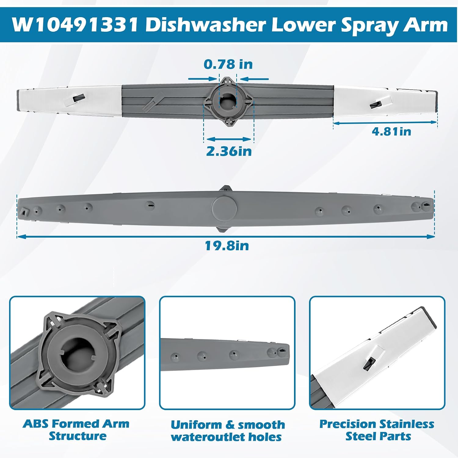 AUCT 22238 - WPW10491331 Dishwasher Lower Spray Arm for Whirlpool Amana Maytag Admiral - Image 2
