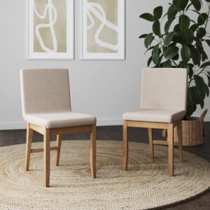 AUCT 22113 - $279 Nathan James Gracie Modern Dining Chair, Upholstered Accent Dining Chair in Natural F