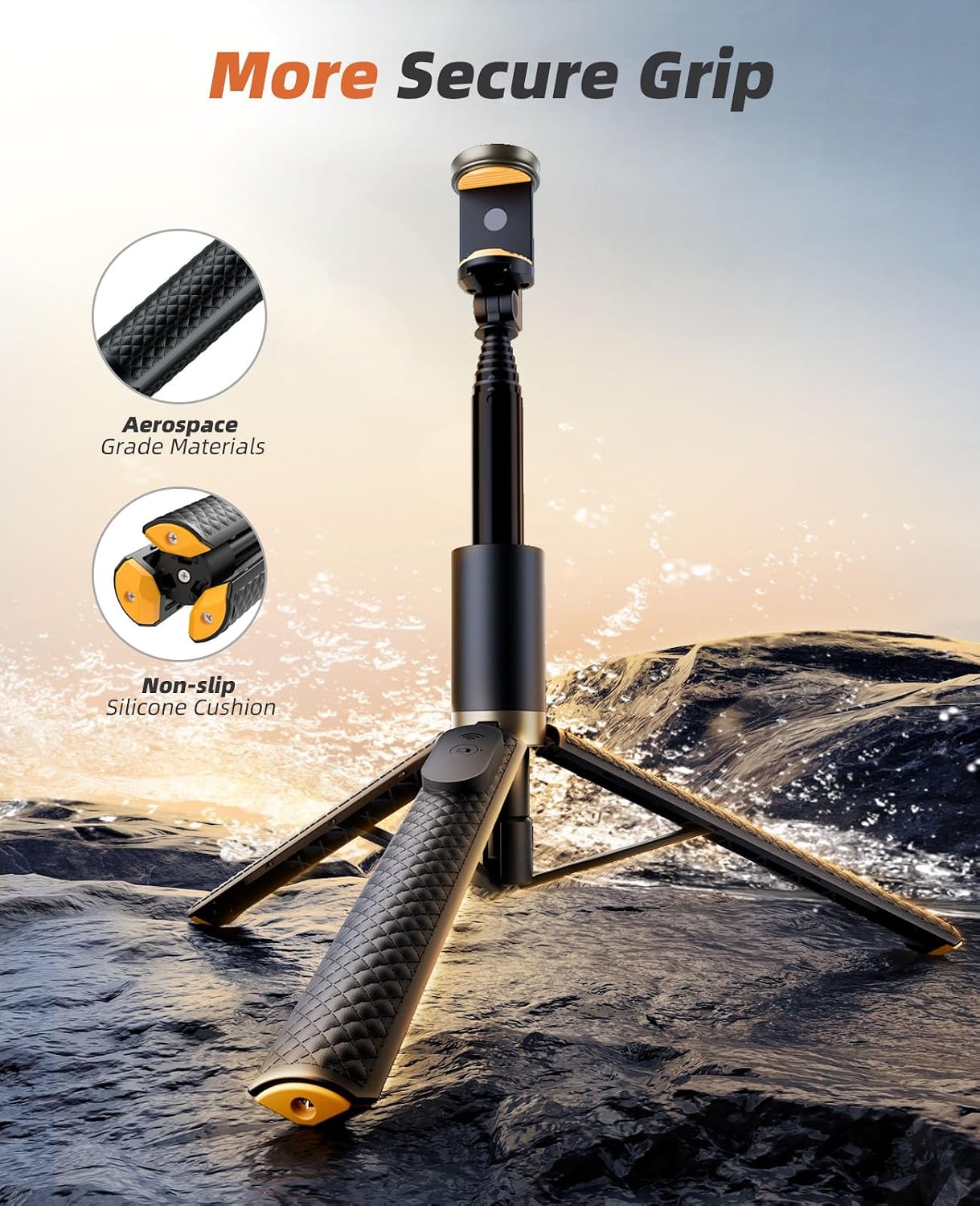 AUCT 20871 - Tripod for iPhone, Selfie Stick with Remote, Stable & Durable Phone Tripod - Image 3