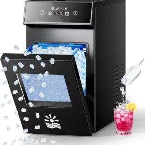 AUCT 22509 - $200 Nugget Ice Maker Countertop, Smart Pebble Ice maker with LCD Panel, 4min Making, 26lb