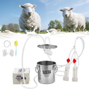 AUCT 20248 - $94 VEVOR Goat Milking Machine, 0.8 Gal / 3 L Food-Grade Stainless Steel Bucket, with 5200