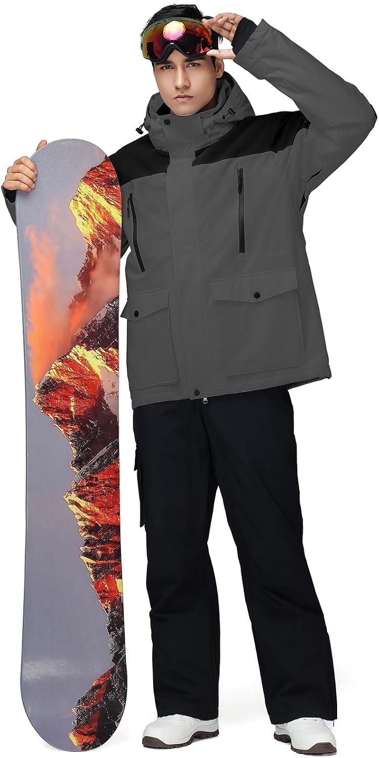 AUCT 22583 - $123 Men's Ski Suit Two Piece Snowsuit Insulated Snow Snowboard Jacket Pants Set - Image 4