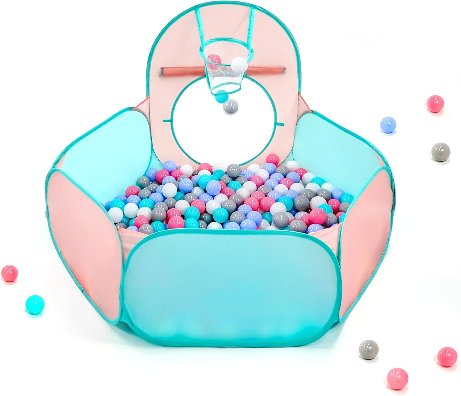 AUCT 20772 - 3 in 1 Pop Up Kids Play Tent with Ball Pit Indoor/Outdoor Playhouse - Image 4