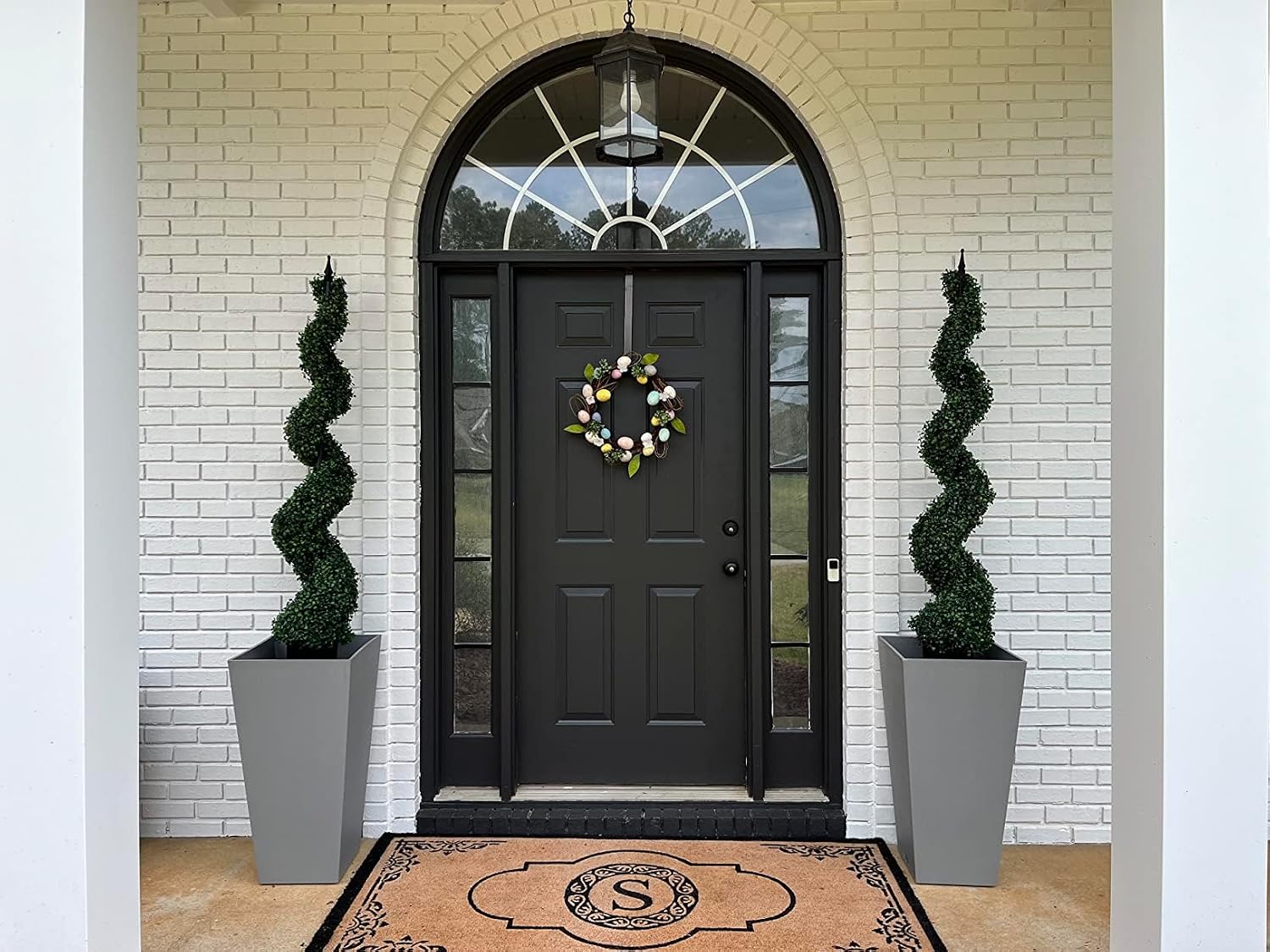 AUCT 21700 - $75 ALL SEASON GREEN 36" Topiary Trees Artificial Outdoor Boxwood Plants Set of 2 for Porc - Image 4