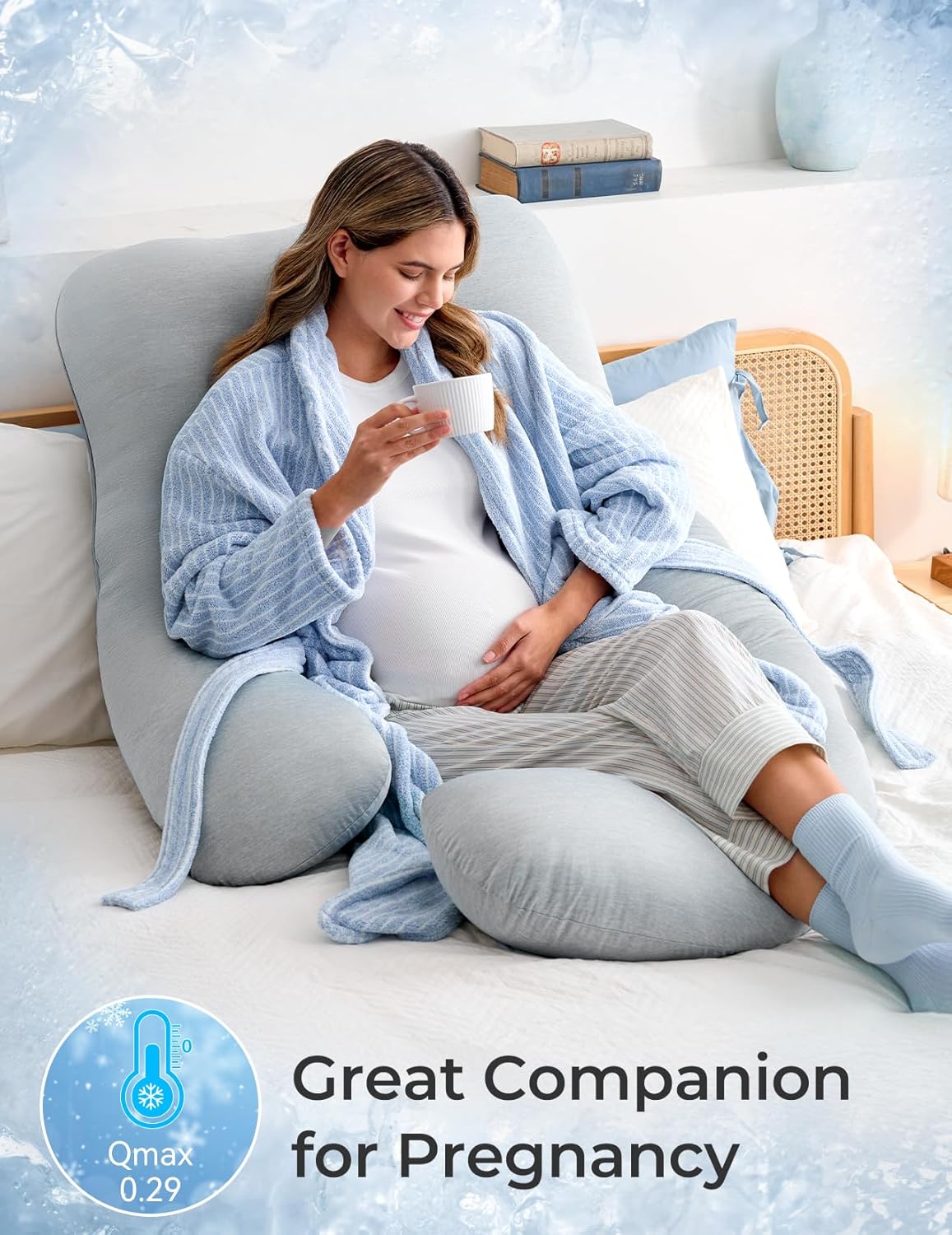 AUCT 20800 - $65 Momcozy Cooling Pregnancy Pillow - U Shaped Full Body Maternity Pillow - Image 2
