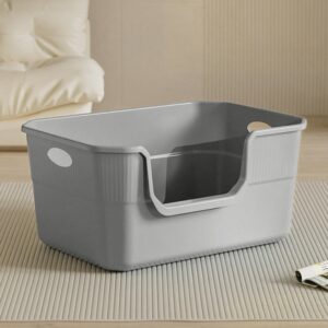 AUCT 22510 - Large Cat Litter Box with High Sides,Low Entry Cat Litter Pan Tray Kitty Litter Box for In