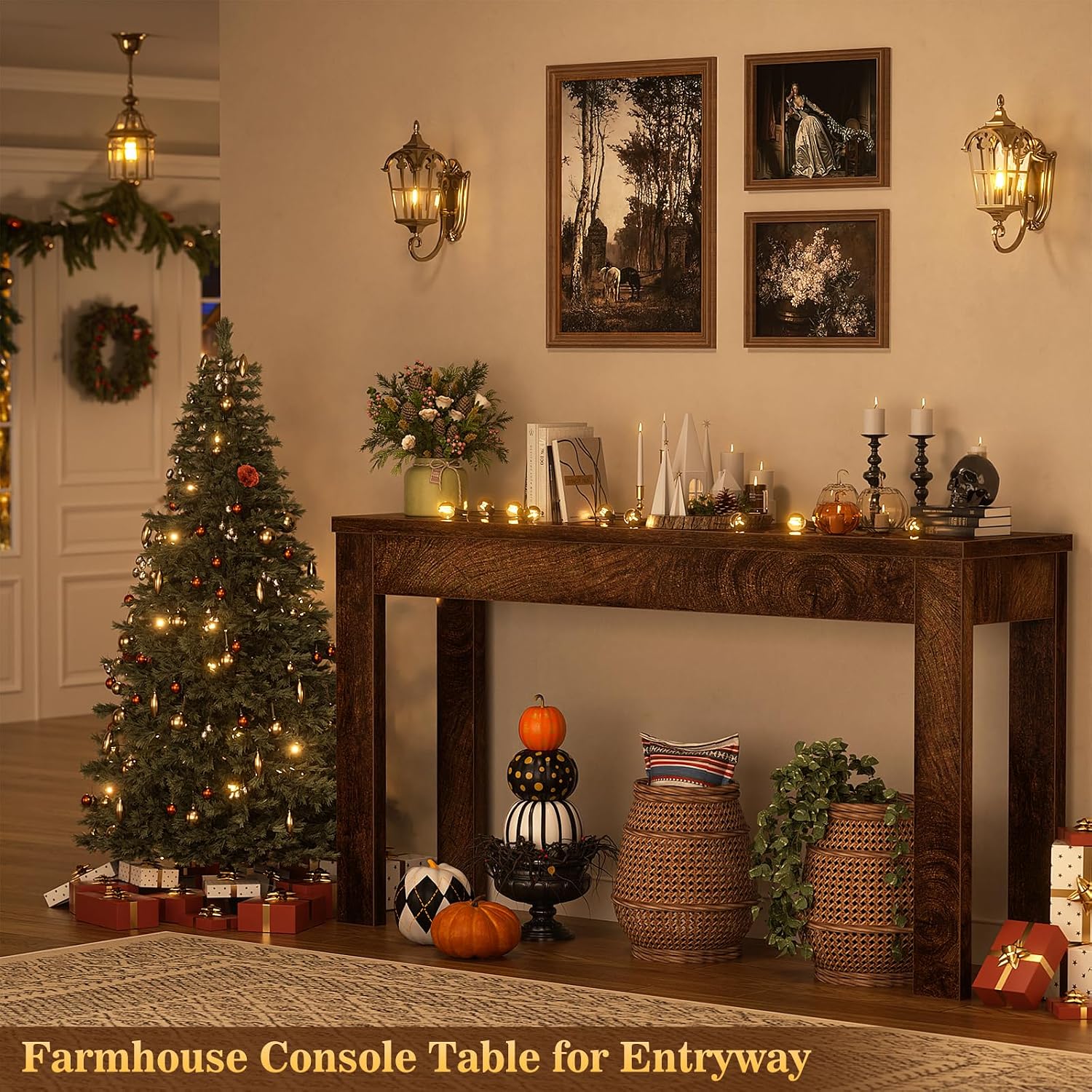 AUCT 21237 - $81 Armocity Console Table for Entryway, 47" Farmhouse Sofa Tables Narrow Long - Image 4