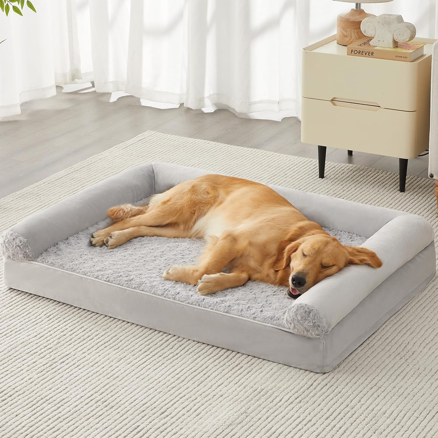 AUCT 21054 - BFPETHOME Orthopedic Washable Large Dog Bed for Senior Dog Comfy Sleep