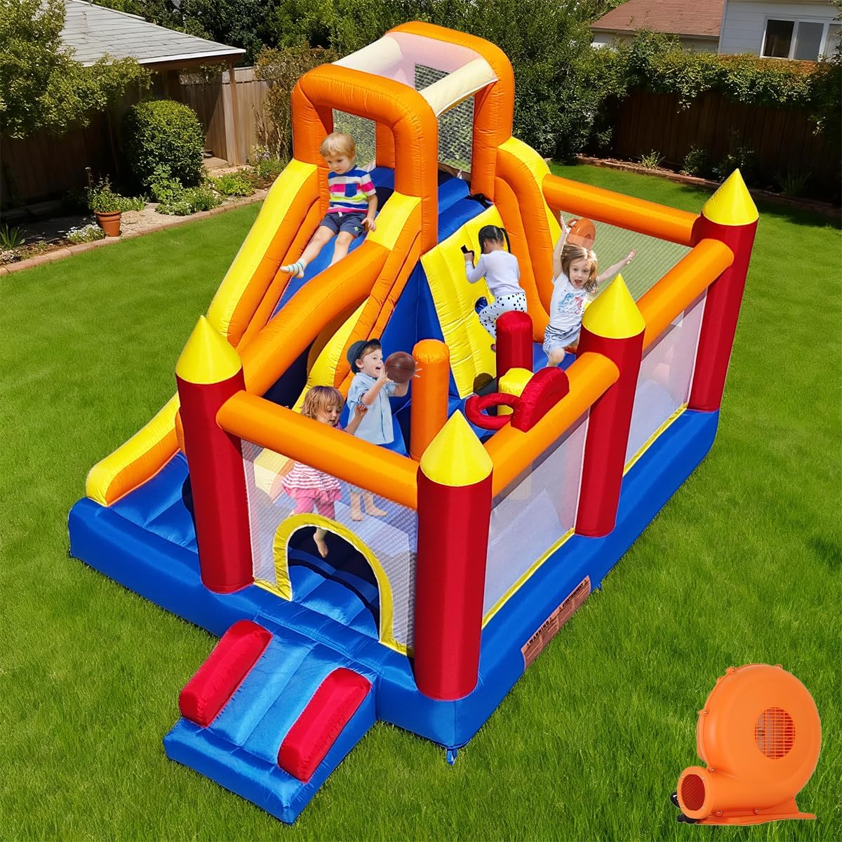 AUCT 22376 - $360 Baralir Inflatable Bounce House with 8.98 * 4.82 Ft Oversized Jump Area