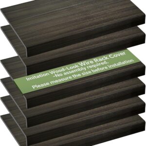 AUCT 22441 - $108 6 PCS Wire Rack Covers for Pantry Wood Grain, 30'W * 16'D (Ready to Use) Faux Wood Sh