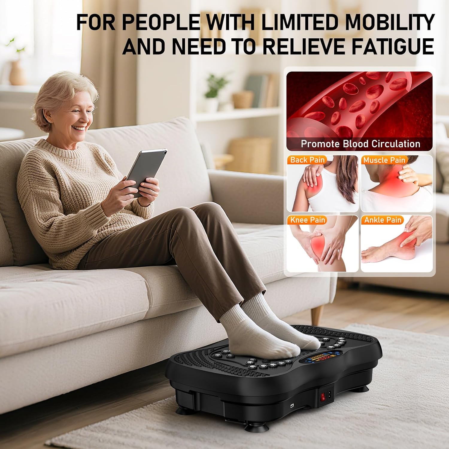 AUCT 22667 - $93 Vibration Plate Exercise Machine, 130 Levels Full Body Workout Vibrating Plate for Lym - Image 3