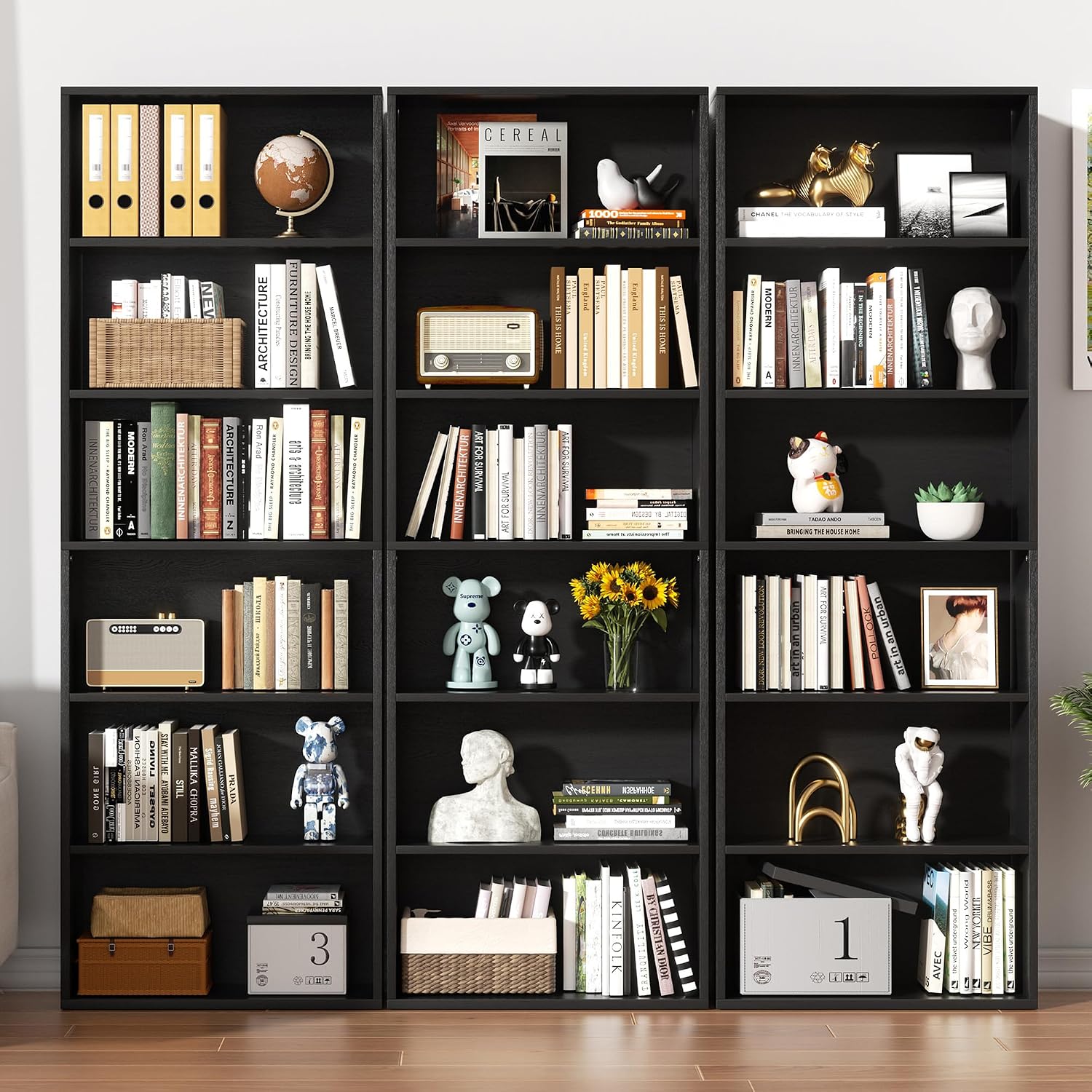 AUCT 22048 - $73 Shintenchi Bookshelf,6-Tier Open Bookcase and Bookshelves,6 Shelf Display Storage Shel - Image 4