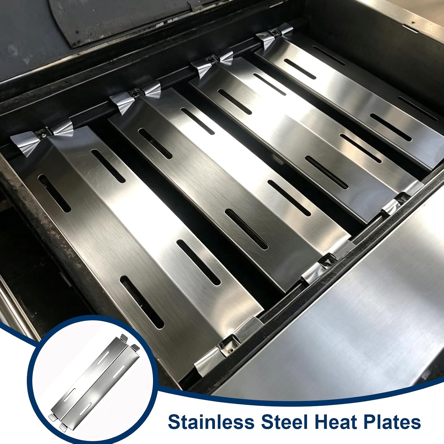 AUCT 22494 - $60 Replace parts 8 Pack Stainless Steel Heat Plates and Stainless Steel Grill Burners Rep - Image 2
