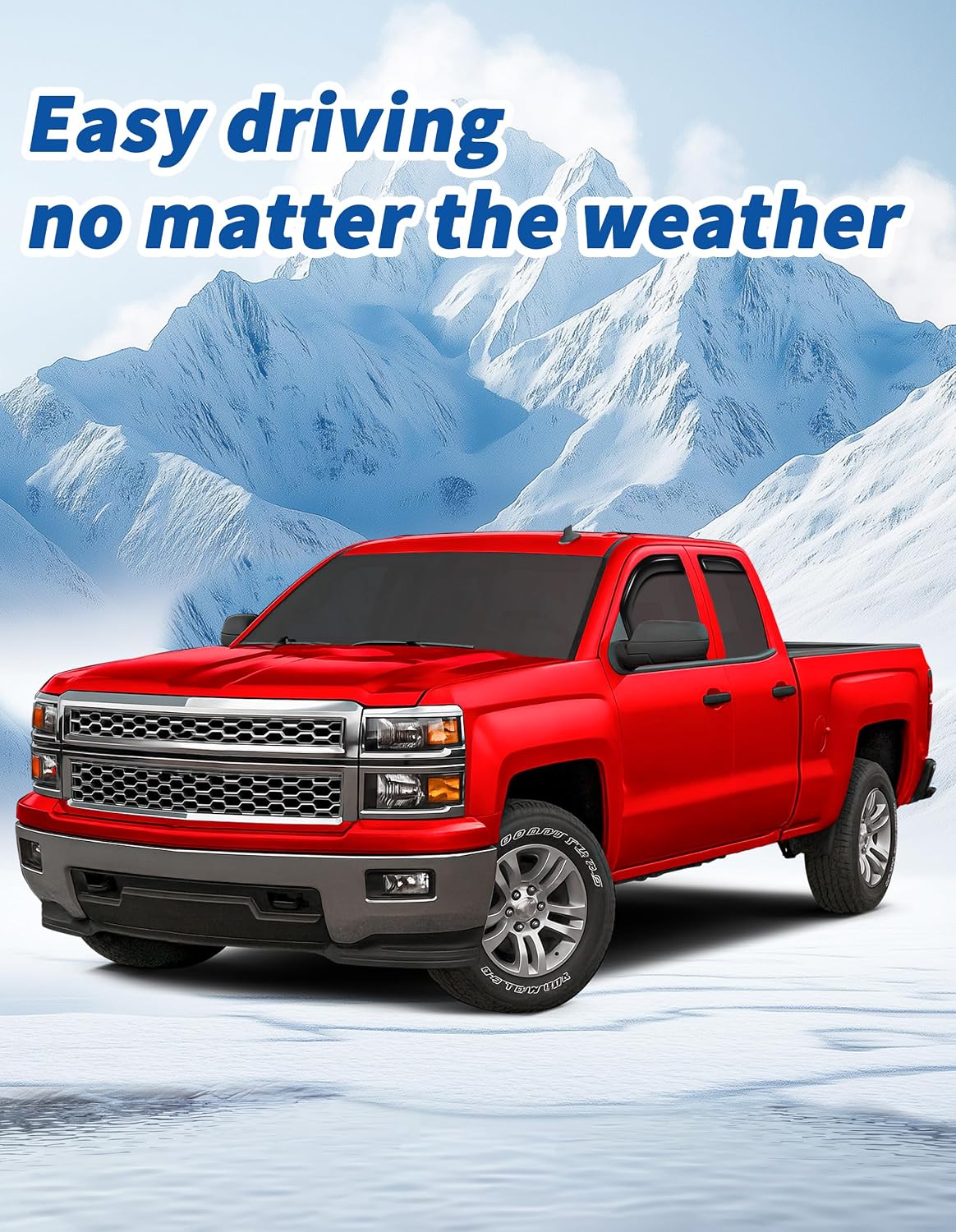 AUCT 22536 - Window Visors Rain Guards for Chevy Silverado/GMC Sierra Crew Cab 2014-2018 - Image 2
