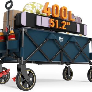 AUCT 22530 - $85 Timber Ridge 51.2' Extended Collapsible Wagons Carts Foldable