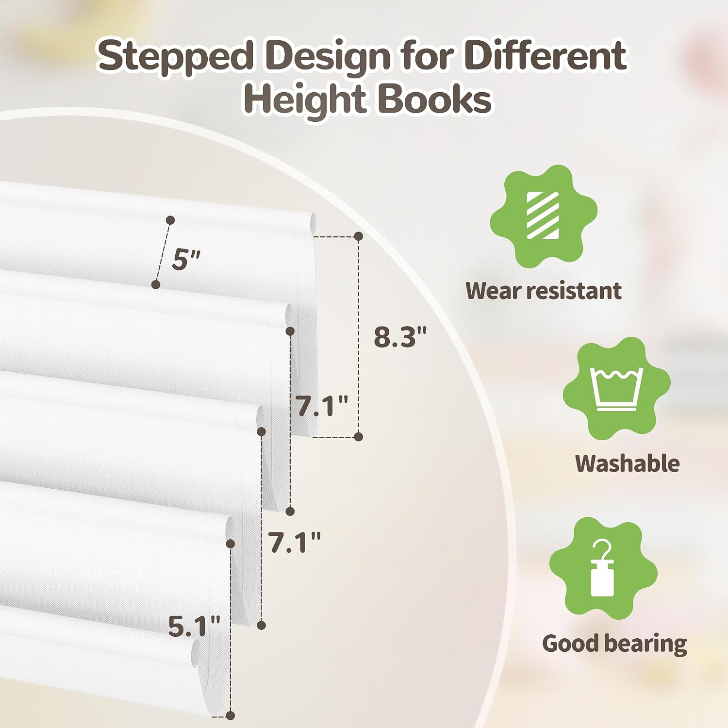 AUCT 21025 - ELYKEN Bamboo Toddler Bookshelf, Nursery Book Shelves, Montessori Bookcase - Image 4