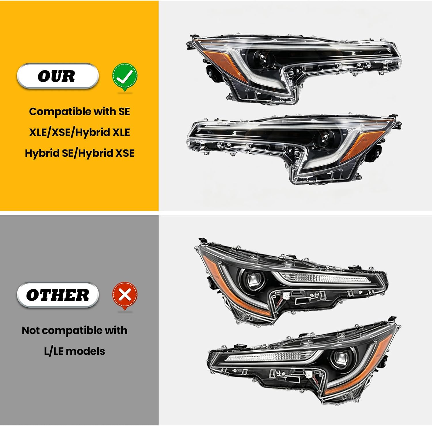 AUCT 21993 - $288 Headlight Assembly Compatible with 2023 2024 2025 Corolla SE/XLE - Image 2