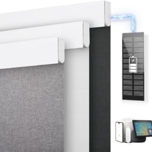 AUCT 20872 - $87 DENFOON Motorized Blinds with Remote, Blackout Roller Blinds for Windows