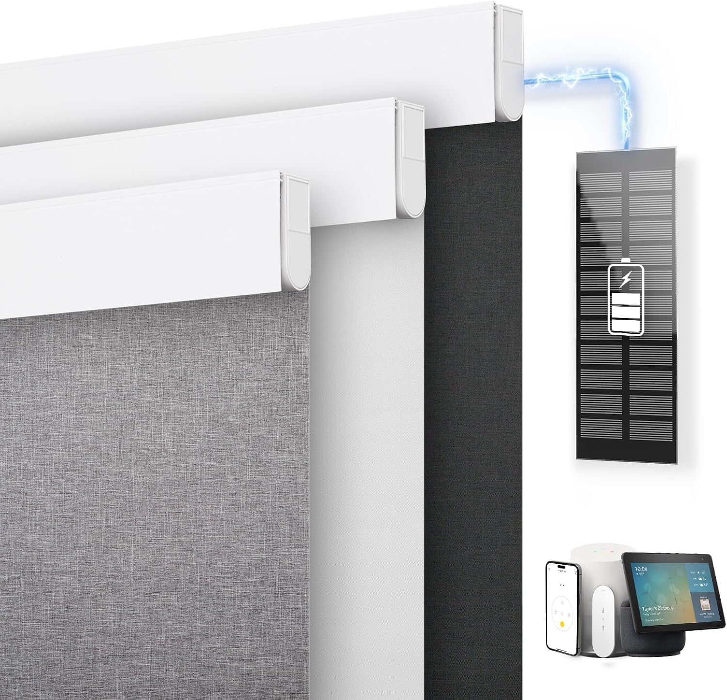 AUCT 20872 - $87 DENFOON Motorized Blinds with Remote, Blackout Roller Blinds for Windows