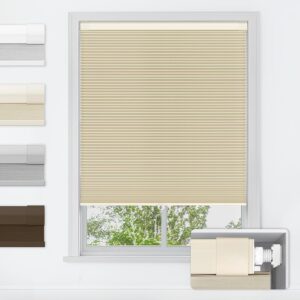 AUCT 22381 - $53 LazBlinds No Drill Cordless Cellular Shades, 40" W x 48" H, Beige