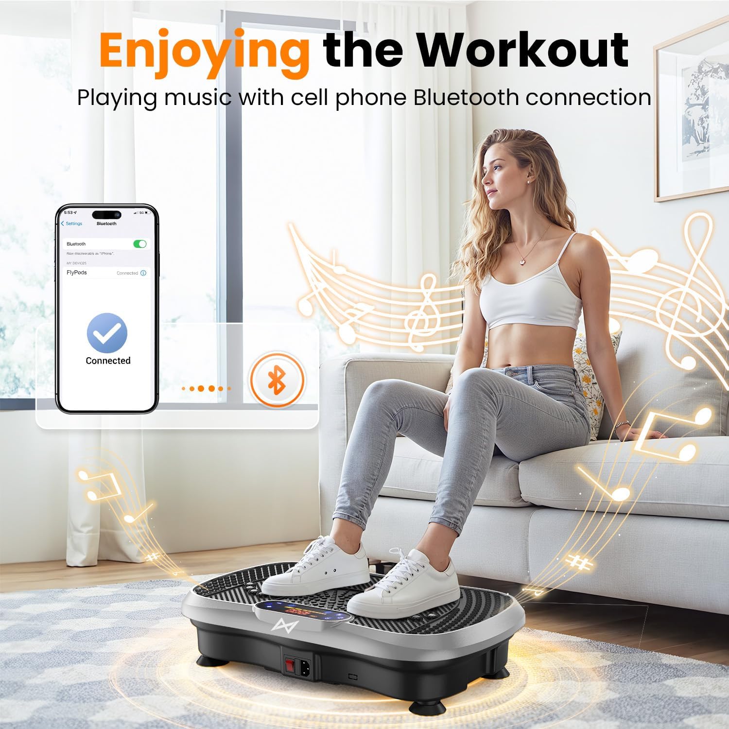 AUCT 20957 - $130 AXV Vibration Plate Exercise Machine Fitness Platform Body Vibrating Board - Image 2