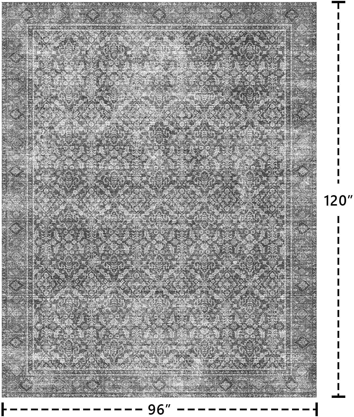 AUCT 20868 - $81 8x10 Area Rug Washable Non-Slip Vintage Carpet for Living Bedroom Room - Image 2