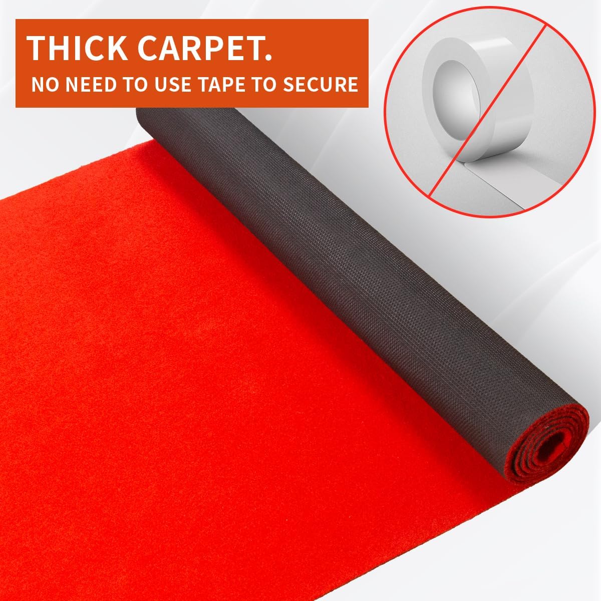 AUCT 22618 - $80 Extra Thick Red Carpet Runner 3x20 ft,Non-Slip TPR Rubber Backing 450 GSM Non-Slip Wat - Image 4