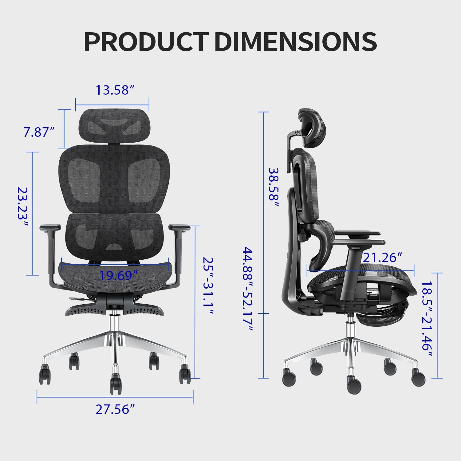 AUCT 20987 - $350 PatioMage Ergonomic Office Chair with Footrest, Big and Tall Desk Chair with Adjustab - Image 3
