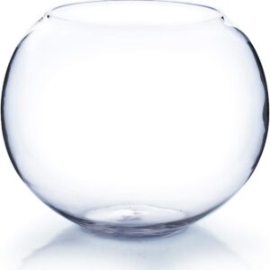 AUCT 21036 - WGV Large Bowl Glass Vase, Diameter 12", Height 10", (Multiple Sizes Choices) Clear Round
