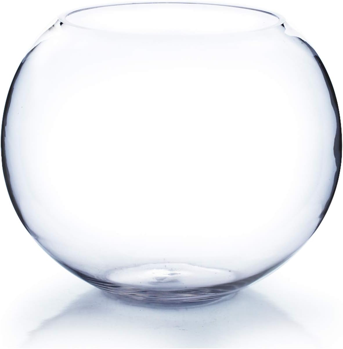 AUCT 21036 - WGV Large Bowl Glass Vase, Diameter 12", Height 10", (Multiple Sizes Choices) Clear Round