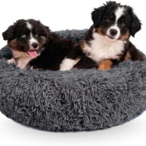 AUCT 20931 - Active Pets Premium Medium Donut Dog Bed, Fits Up to 45 lbs, Machine Washable Cushion, Plu