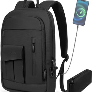 AUCT 22392 - Business Backpack for Men Slim Lightweight Laptop Backpack for 17.3 Inch Computer Water Re