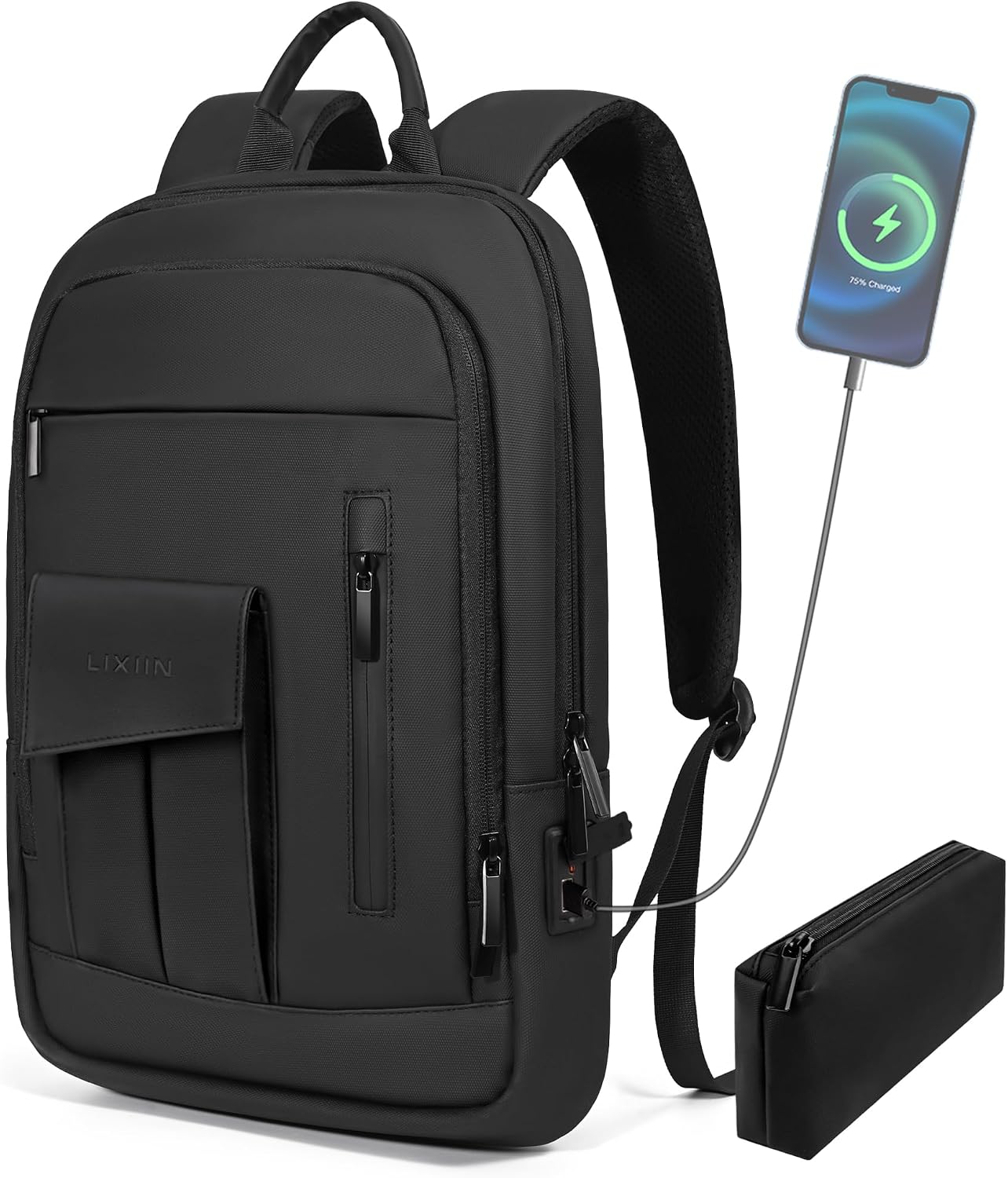 AUCT 22392 - Business Backpack for Men Slim Lightweight Laptop Backpack for 17.3 Inch Computer Water Re