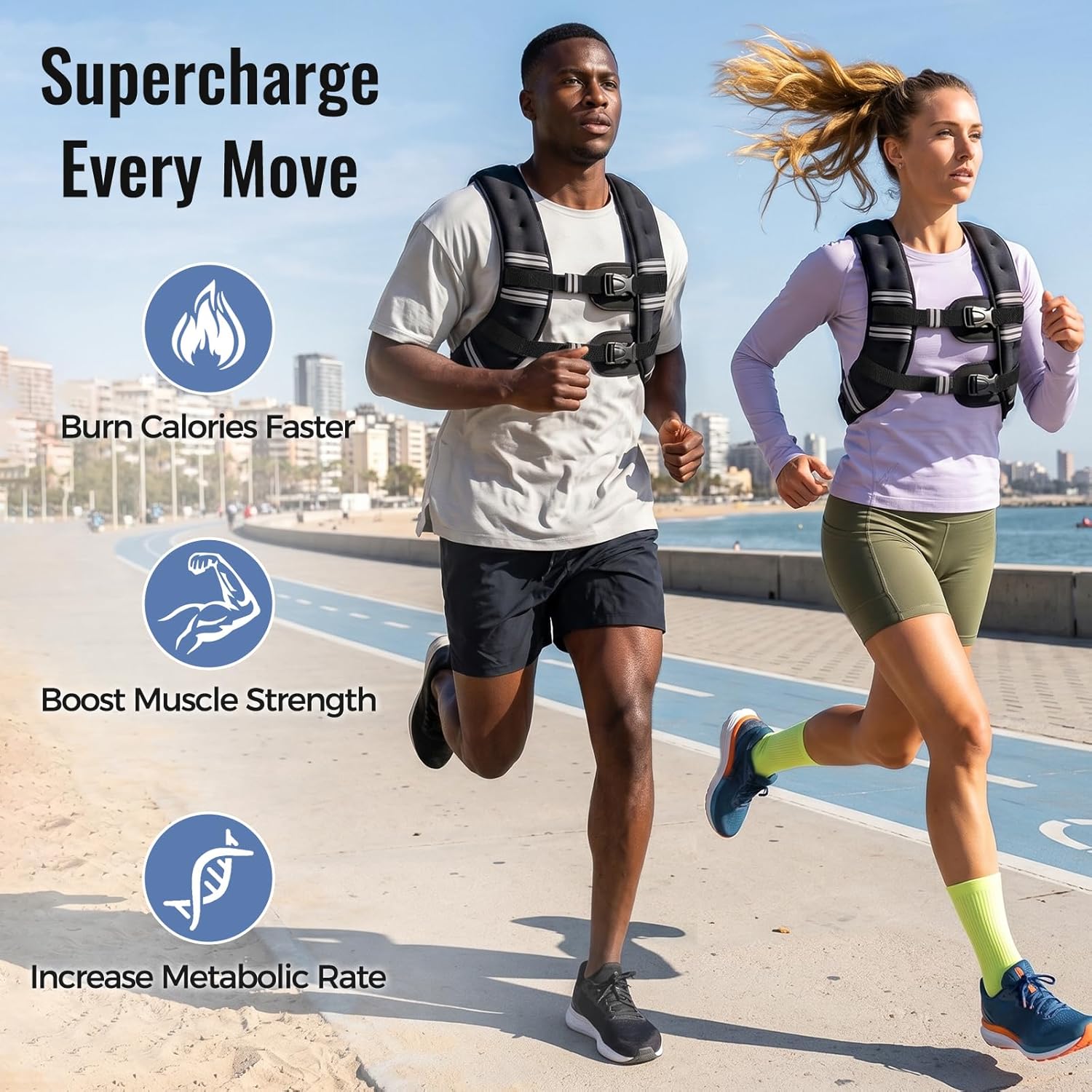 AUCT 20969 - $66 Zeerun Weighted Vest, 6/8/10/12/15/18/20/24/30LB for Men Women - Image 2