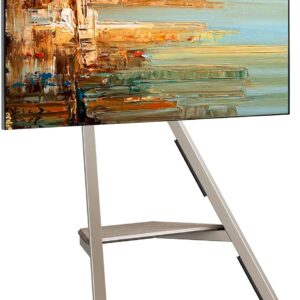 AUCT 21162 - $179 FITUEYES Corner TV Stand for 32-65 Inch TVs, Cable Management, Morandi Grey