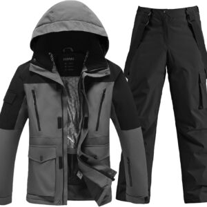 AUCT 22583 - $123 Men's Ski Suit Two Piece Snowsuit Insulated Snow Snowboard Jacket Pants Set