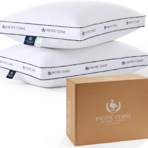 AUCT 21507 - $90 Pacific Coast Goose Feather and Down Firm Pillows King Size Set of 2, Bed Pillows for