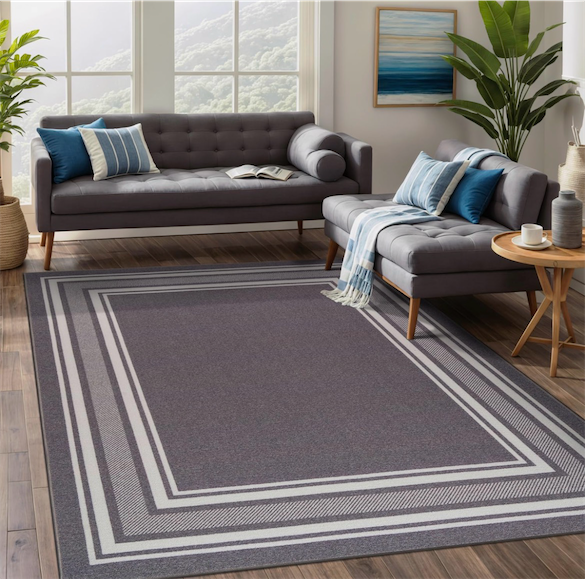 AUCT 21206r - $113 Stylish Non-Slip 5x7 Area Rug with Rubber Backing for Living Room & Kitchen - Image 2