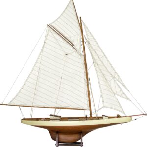 AUCT 22545 - $220 SAILINGSTORY Wooden Sailboat Decor Ship Model Yacht Columbia Replica Large