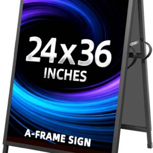 AUCT 21956 - Heavy Duty Slide-in Folding A Frame Sign Sandwich Board Sidewalk Sign 24x36Inch Coated Ste