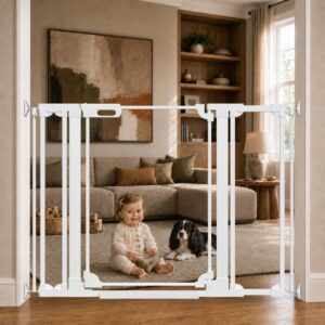 AUCT 22665 - $130 WAOWAO Clear Acrylic Baby Gate 29.52-47.24" Wide Indoor Pressure Mounted